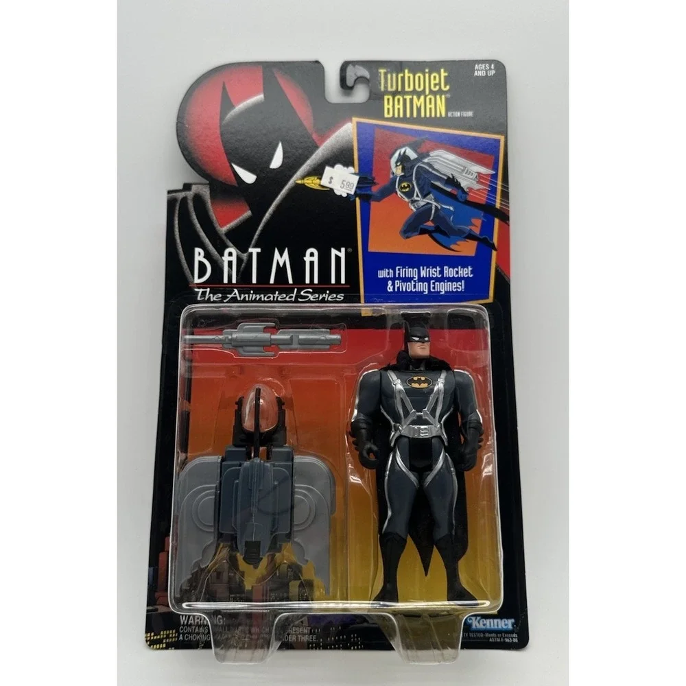 1992 KENNER BATMAN ANIMATED SERIES TURBOJET BATMAN GRAY MISSILE VARIANT NEW